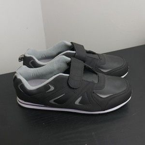 Omega Men's Comfort Zone Black Shoes with Hook & Loop Closure - Size 15